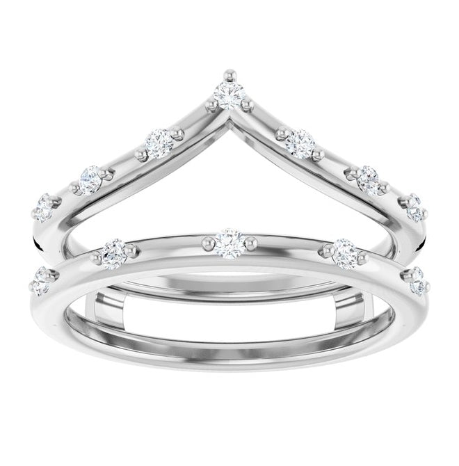 14K Yellow Or White Gold Round 1.6 Mm Polished 1/5 Ctw Natural Diamond Ring Guard