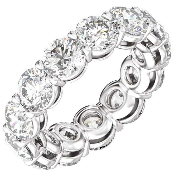 14K Yellow Or White Gold Round Vs2, E-F Polished Lab-Grown Diamond Low Profile Eternity Band