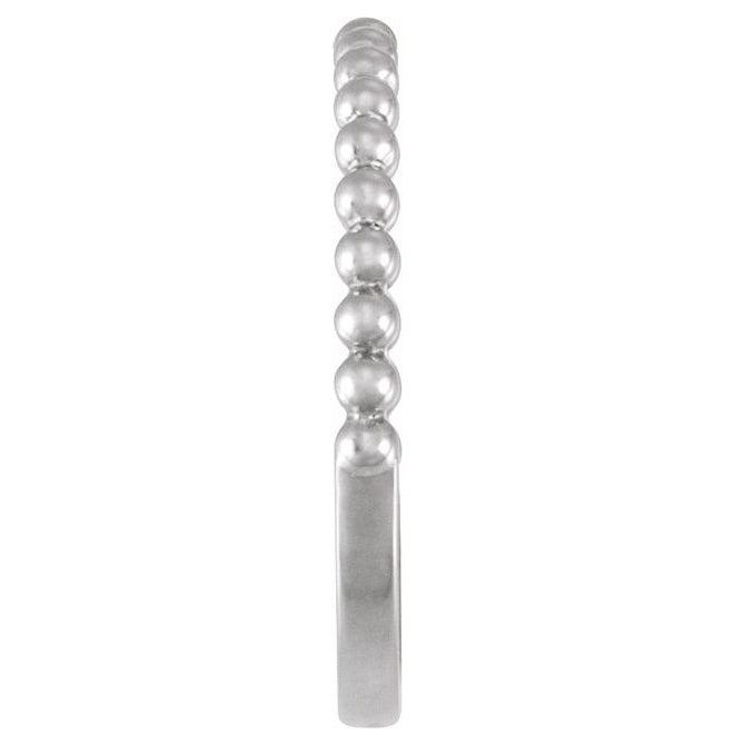 14K Yellow Or White Gold Beaded Band