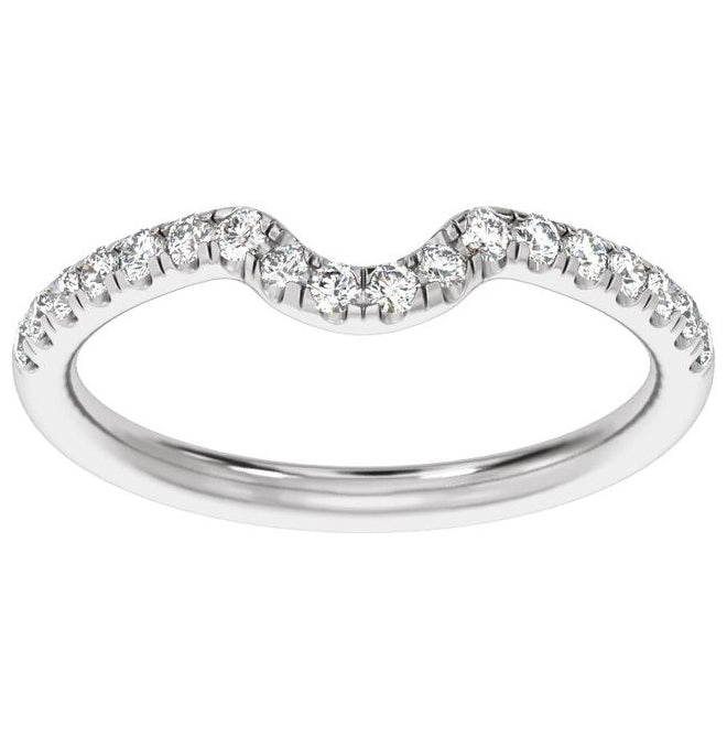 14K White Gold Oval All Sizes Vs2, E-F Polished 1/3 Ctw Lab-Grown Diamond Band Size 7
