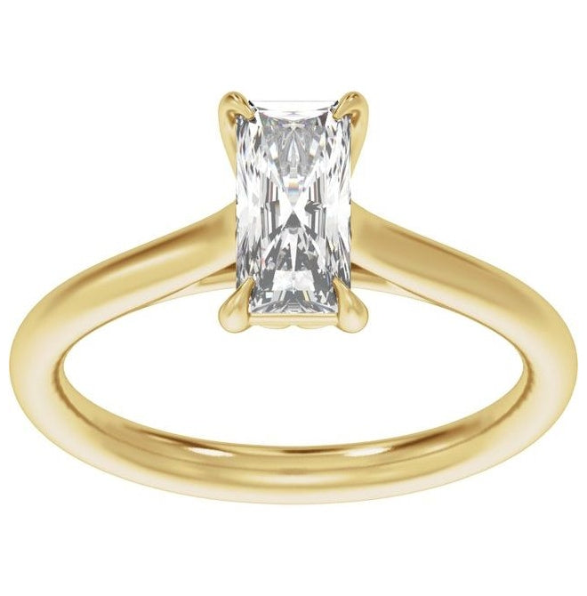 14K Yellow Or White Gold Radiant 8.6 X 4.3 Mm Polished 1 Ctw Lab-Grown Diamond Engagement Ring Size 7