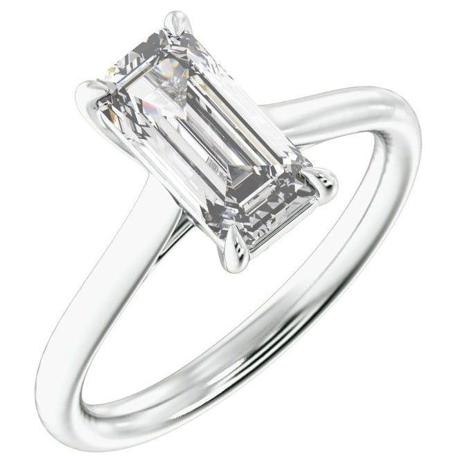 14K Yellow Or White Gold Or Platinum Emerald 10.5 X 5.2 Mm Polished 2 Ctw Lab-Grown Diamond Engagement Ring Size 7