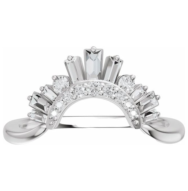 14K Yellow Or White Gold Straight Baguette 3 X 1.5 Mm Polished 1/3 Ctw Natural Diamond Contour Band