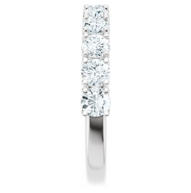 14K Yellow Or White Gold Round 3 Mm Polished 1 1/5 Ctw Lab-Grown Diamond Anniversary Band Size 7