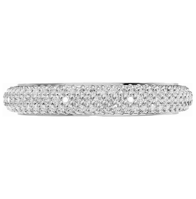 14K Yellow Gold Or Platinum Round .9 Mm Polished 9/10 Ctw Lab-Grown Diamond Anniversary Band