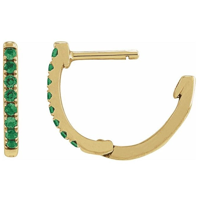 14K Yellow Or White Gold Round 12.95 Mm .033 In 1.3 Mm Pair Hinged Polished Lab-Grown Gem Hoop Earring