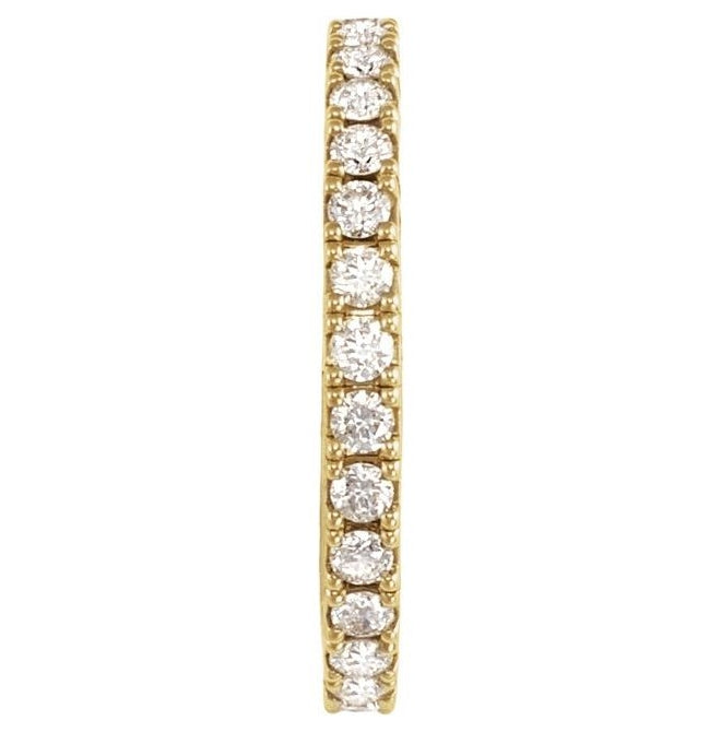 14K Yellow Or White Gold Round 2.25 Mm Vs, G-H Polished 1 Ctw Lab-Grown Diamond Flexible Eternity Band