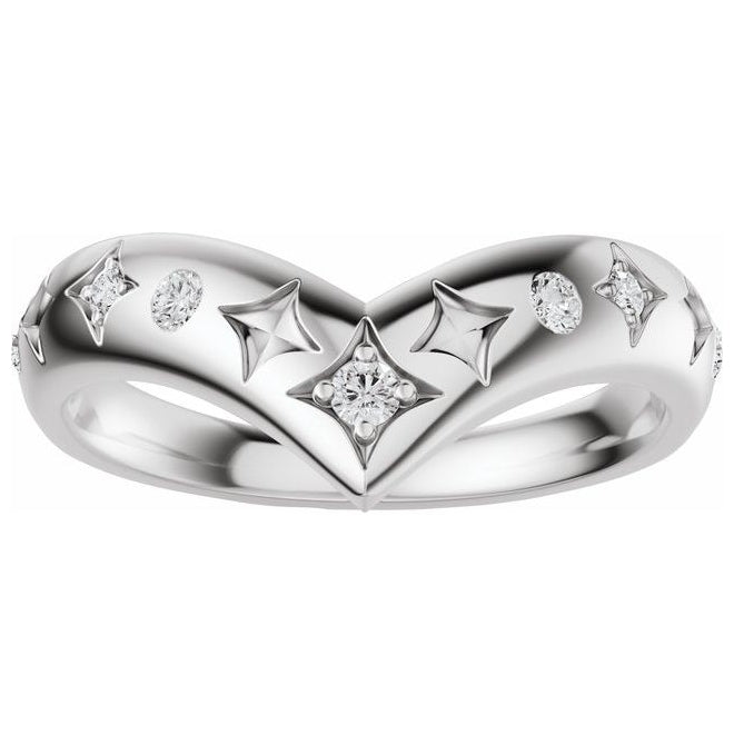 14K Yellow Or White Gold Round 1.7 Mm Polished 1/8 Ctw Natural Diamond Contour Band