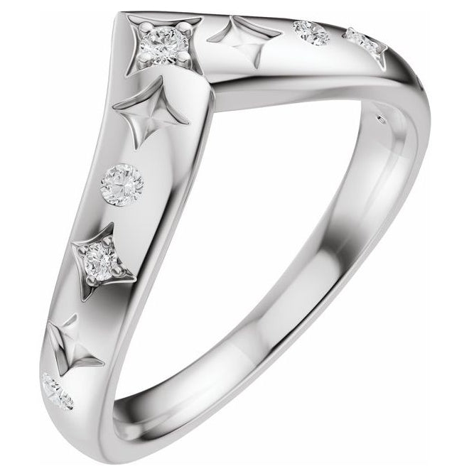 14K Yellow Or White Gold Round 1.7 Mm Polished 1/8 Ctw Lab-Grown Diamond Contour Band