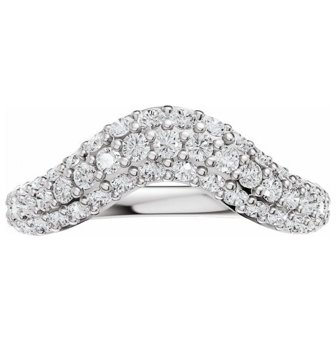 14K Yellow Or White Gold Round 1.7 Mm Polished 7/8 Ctw Lab-Grown Diamond Contour Band