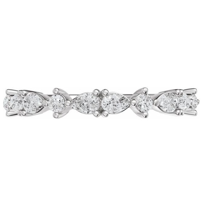 14K Yellow Or White Gold Pear 3 X 2 Mm Polished 1/2 Ctw Lab-Grown Diamond Anniversary Band