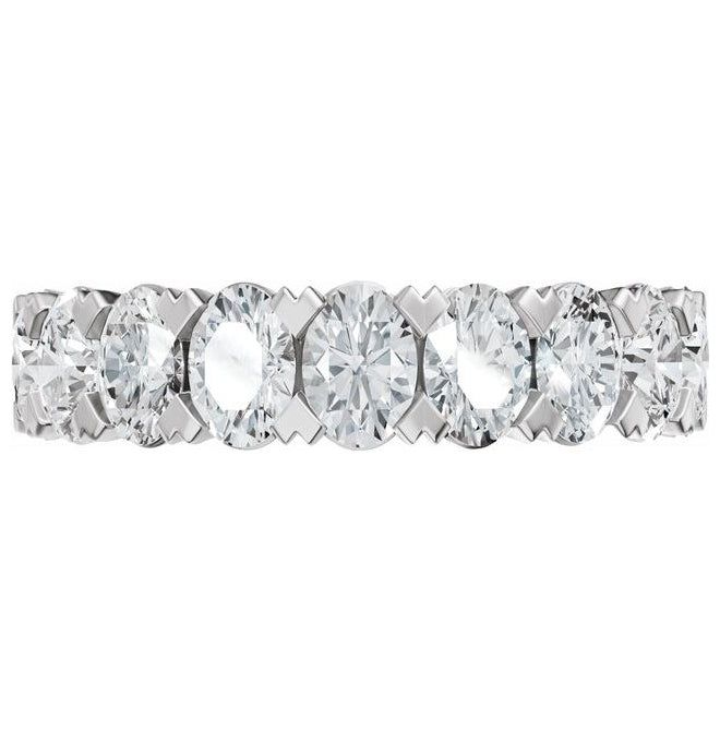 14K Yellow Or White Gold Oval 5 X 3.5 Mm Polished 2 1/3 Ctw Lab-Grown Diamond Low Profile Anniversary Band Size 7