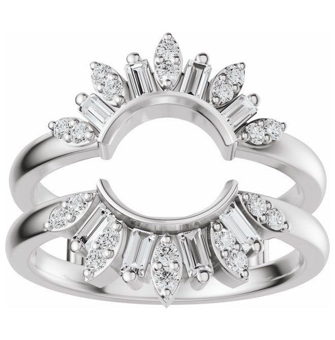 14K Yellow Or White Gold Straight Baguette 2.6 X 1.3 Mm Polished 3/8 Ctw Lab-Grown Diamond Ring Guard