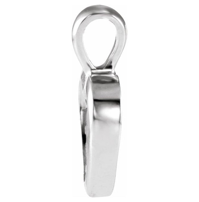 10K White Gold Polished Heart Shaped Pendant