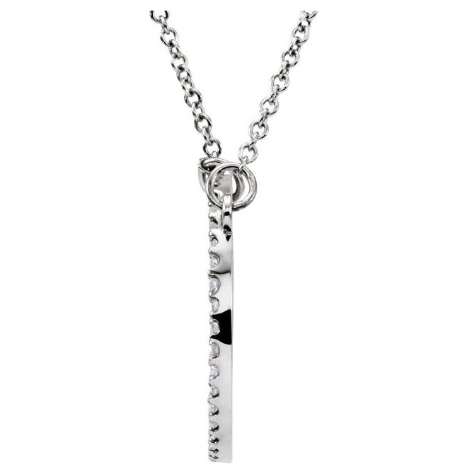 14K White Gold Round 16.9 X 16.9 Mm 1Mm Si1-Si2, G-H 16 In Polished 1/5 Ctw Lab-Grown Diamond Circle