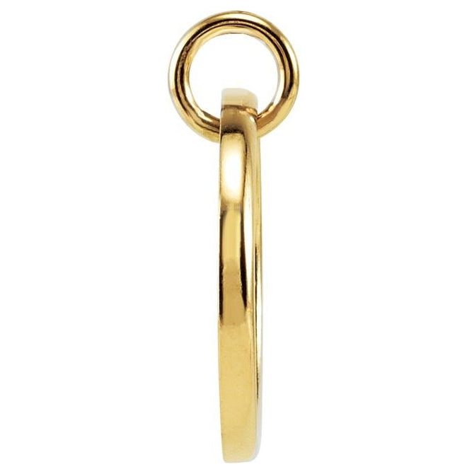 18K Yellow Gold Vermeil Round 1 Mm I1, G-H Polished .06 Ctw Natural Diamond Posh Mommy Initial J Pendant