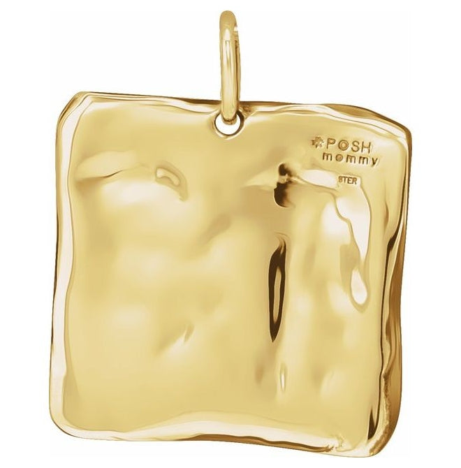 14K Yellow Gold Or Sterling Silver Polished Posh Mommy Vintage-Inspired Initial Pendant
