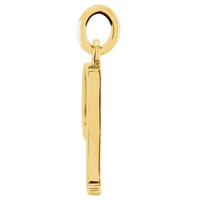 14K Yellow Or White Or Rose Gold Polished Lowercase Initial Charm/Pendant