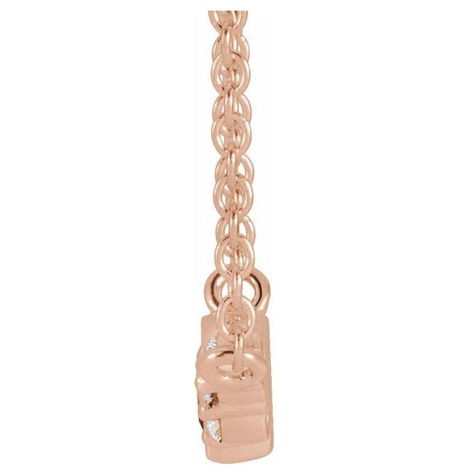 14K White Or Rose Gold Marquise 4 X 2Mm I1, G-H 18 In Polished Natural Gem And .03 Ctw Natural Diamond Necklace