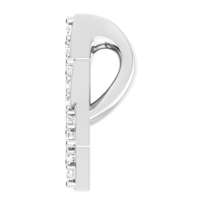 Platinum Round 10.13 X 8.89 Mm 1Mm Si2-Si3, G-H Polished 1/10 Ctw Natural Diamond Star Of David Pendant