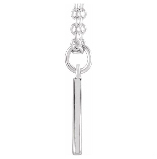 Platinum 9.5 X 6.9 Mm 18 In Polished Initial A Necklace