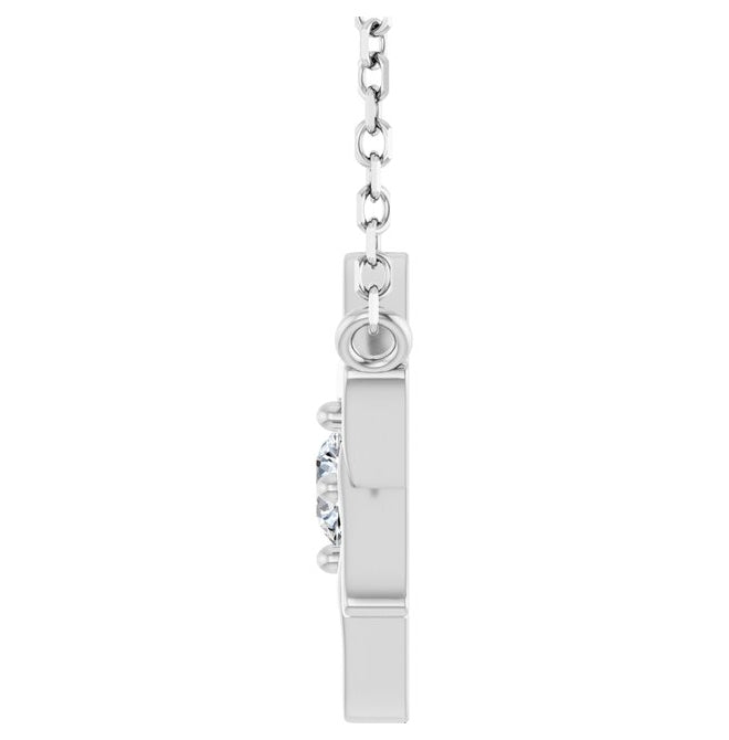 14K White Gold Round 3Mm Vs, G-H 18 In Polished 1/10 Ct Lab-Grown Diamond Star Of David Necklace