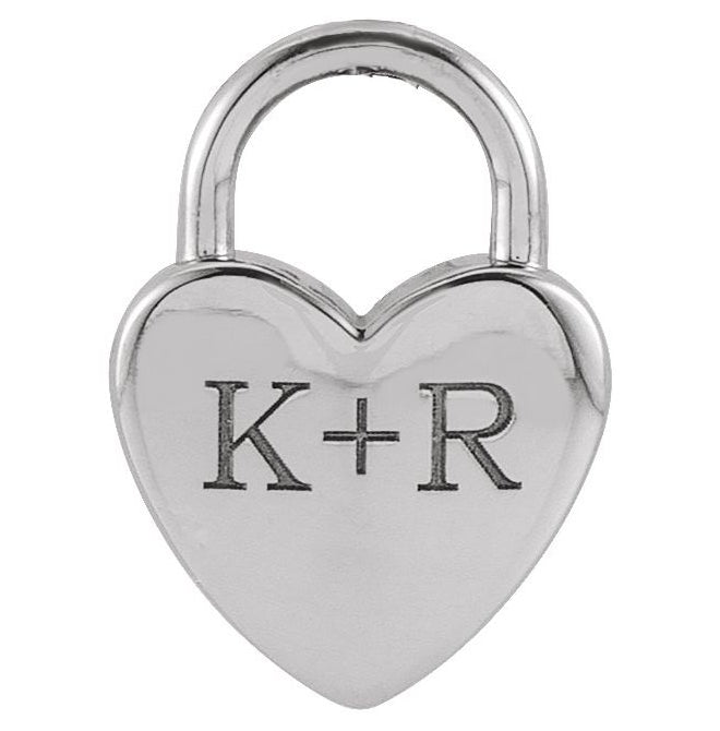 14K Yellow Gold Or Sterling Silver 14.9 X 10.5 Mm Polished Engravable Lock Pendant