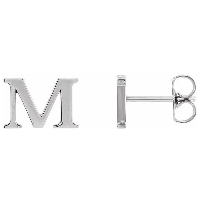 14K Yellow Gold Or Sterling Silver Each Friction Back Polished Single Roman Numeral Earring