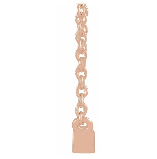 14K Rose Gold Straight Baguette 3 X 2Mm I1, G-H 16-18 In Polished Natural Diamond Solitaire Channel-Set Necklace