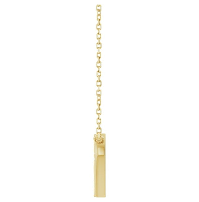 14K Yellow Gold Round 1Mm I1, G-H 16-18 In Polished 1/8 Ctw Natural Diamond Petite Double Interlocking Heart Necklace