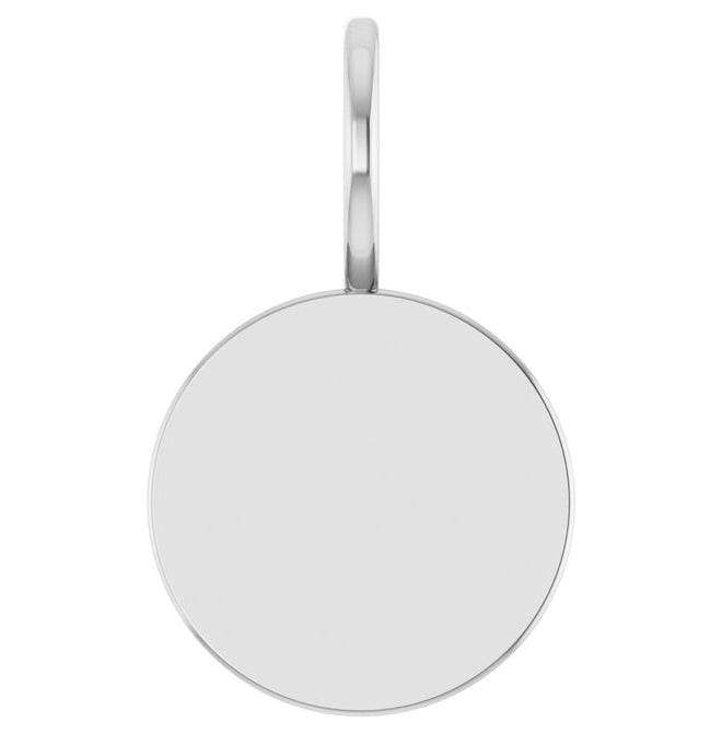 14K Yellow Or White Gold Or Sterling Silver 19 X 11.6 Mm Polished Engravable Disc Charm/Pendant
