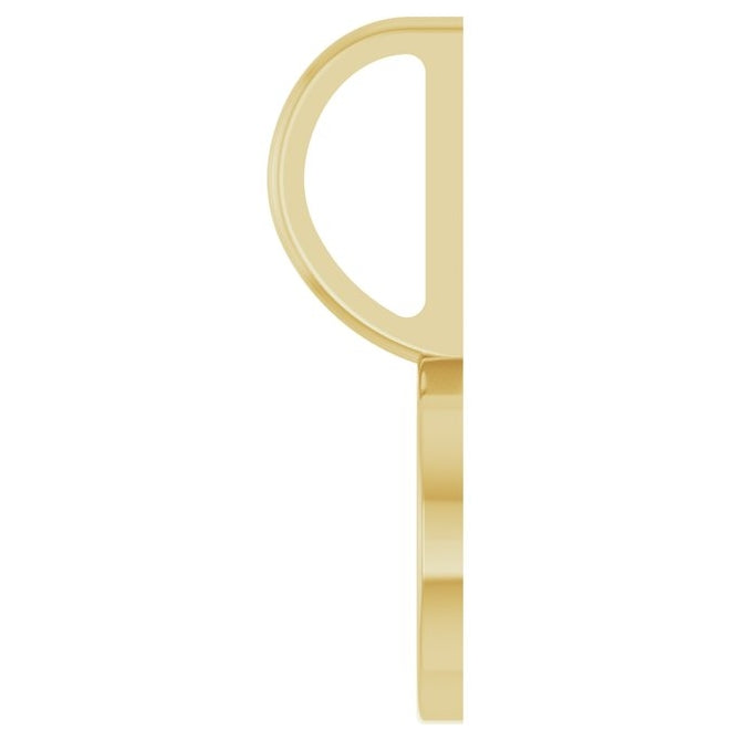 10K Yellow Gold 15 X 7.67 Mm Polished Engravable Disc Charm/Pendant