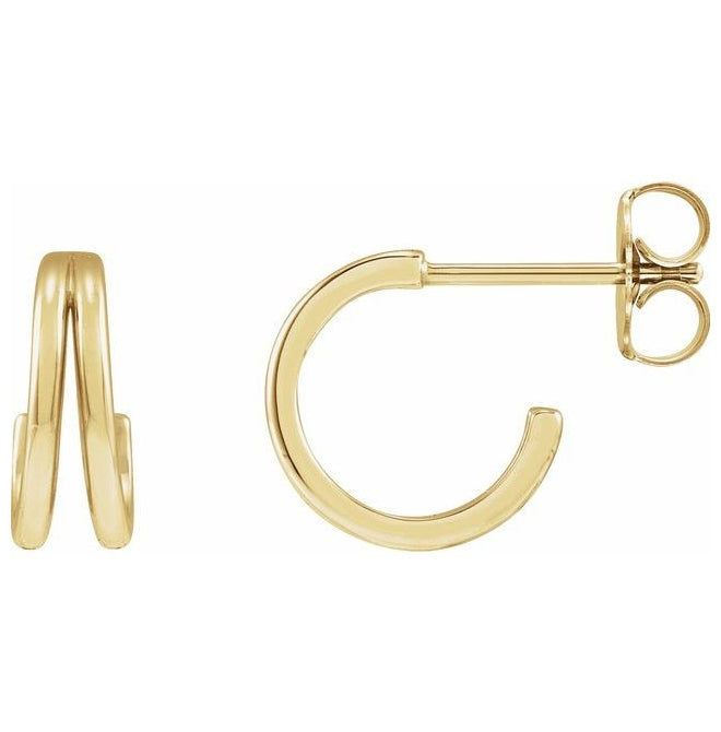 14K Yellow Gold 10 mm Hoop Earring