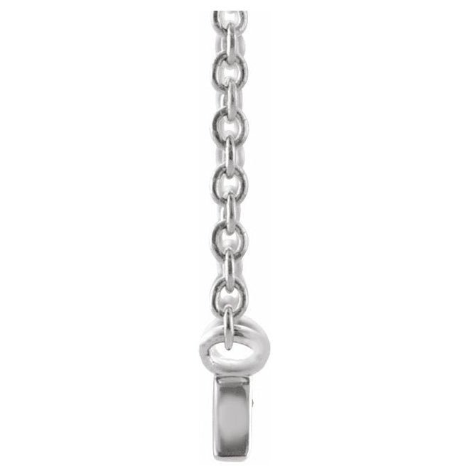 14K White Gold 19.4 X 4.19 Mm 16 In Polished Petite Mama Necklace