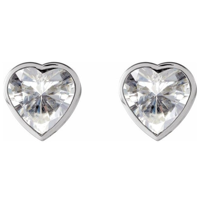 14K White Gold Stuller Lab-Grown Moissanite Stud Earrings