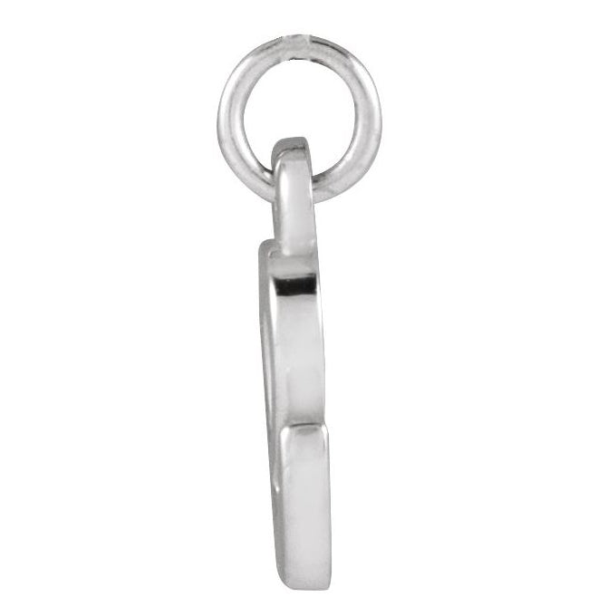14K White Gold 7.95 X 6 Mm Polished Petite Initial E Pendant