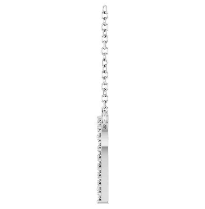 Sterling Silver Round 13.4 X 12.5 Mm 1.2Mm I1, G-H 18 In Polished 1/6 Ctw Natural Diamond Heart Necklace