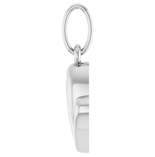 14K White Gold 14.5 X 7.9 Mm Polished Petite Heart Pendant