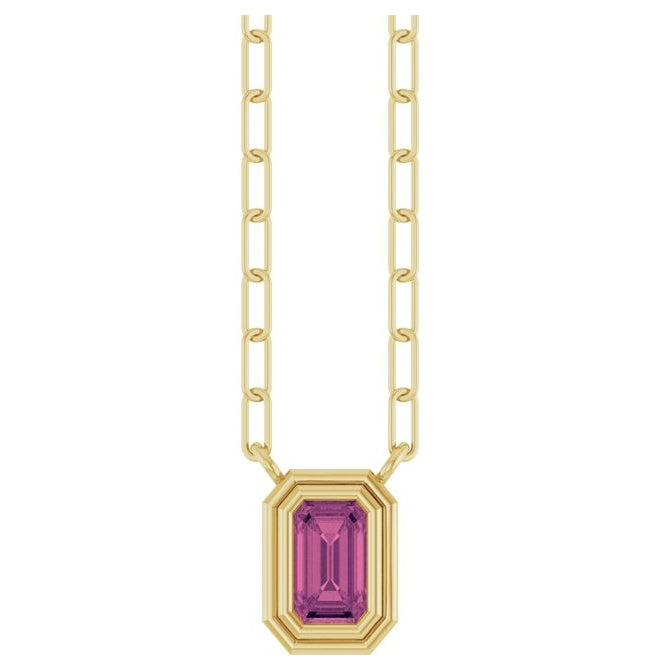 14K Yellow Gold Or Sterling Silver Emerald 5 X 3 Mm 18 In Polished Natural Gem Bezel Set Necklace
