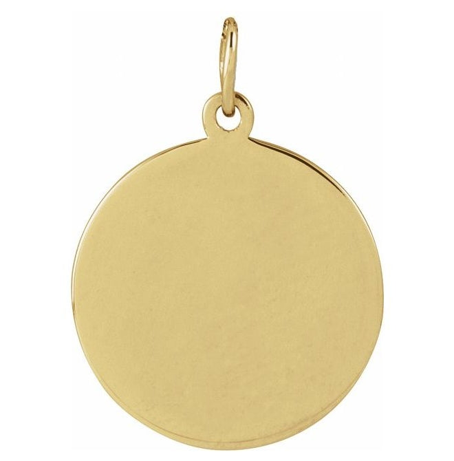 14K Yellow Gold 21.1 X 15 Mm Polished Engravable Volleyball Pendant