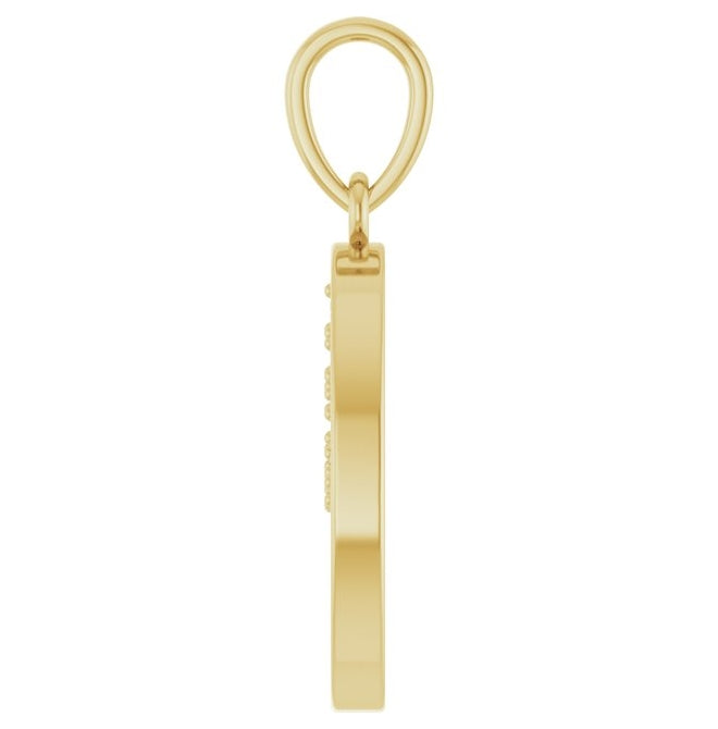14K Yellow Gold Round 1Mm I1, G-H Polished .05 Ctw Natural Diamond Tree Of Life Pendant
