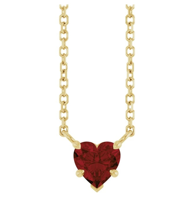 14K Yellow Or White Gold Heart 5 X 5 Mm 18 In Polished Natural Gem Necklace
