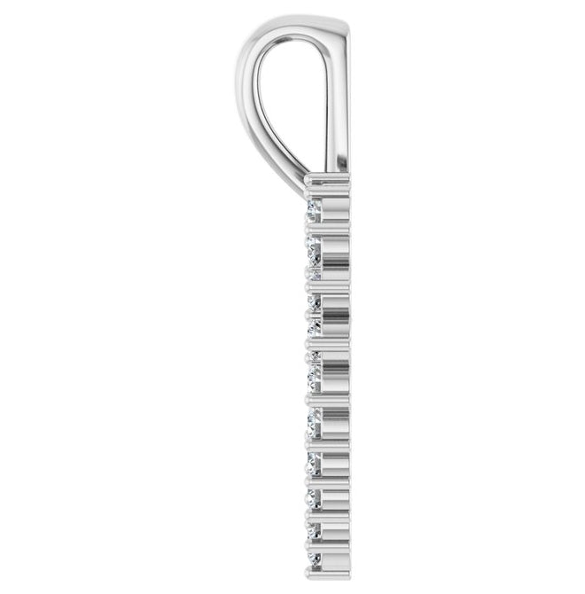 14K White Gold Round 1.5Mm Si2-Si3, G-H Polished 1/3 Ctw Natural Diamond Heart Pendant