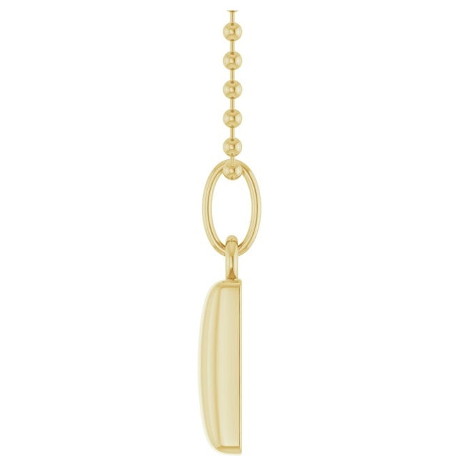 18K Yellow Gold-Plated Sterling Silver 15 X 7.5 Mm 18 In Polished Engravable Puffed Dog Tag Necklace