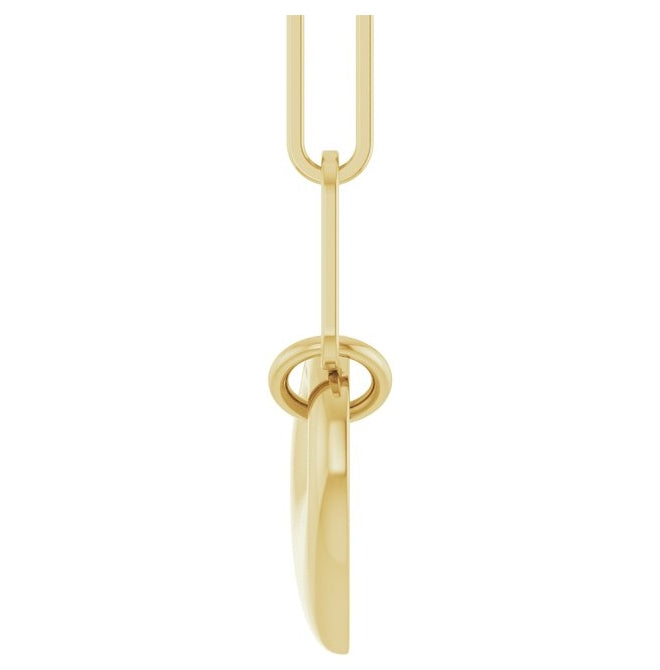 14K Yellow Gold 10.1 X 7.7 Mm 18 In Polished Heart Link Necklace