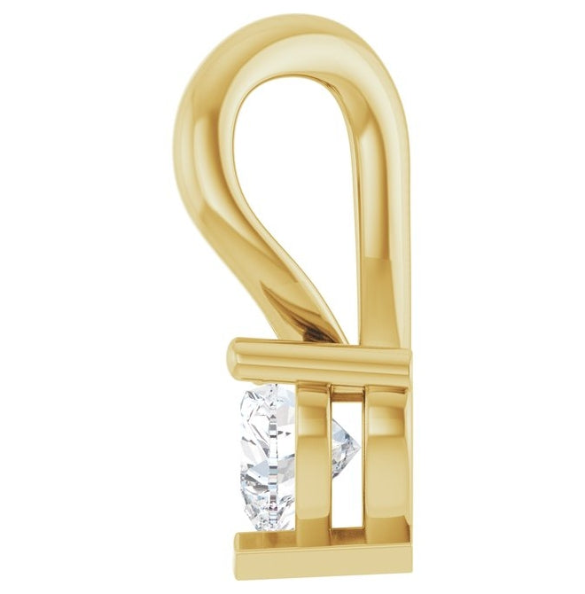 14K Yellow Or White Gold Heart 4.3 X 3.9Mm I1, G-H Polished 1/4 Ct Natural Diamond Slide Pendant