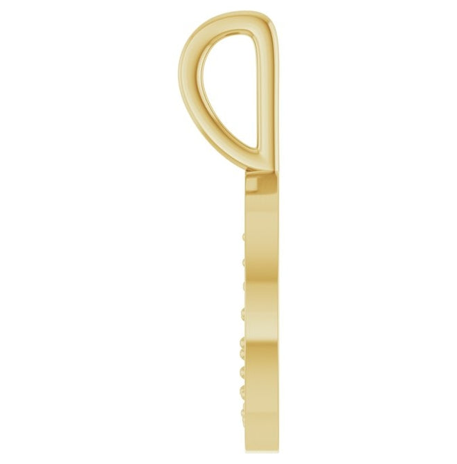 14K Yellow Gold Round 1.5Mm Si1-Si2, G-H Polished .05 Ctw Lab-Grown Diamond Engravable Celestial Pendant