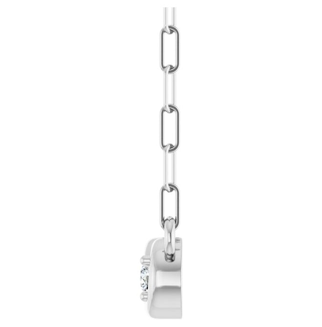 14K White Gold Round 2Mm Si1-Si2, G-H 18 In Polished .06 Ctw Lab-Grown Diamond Infinity-Inspired Necklace