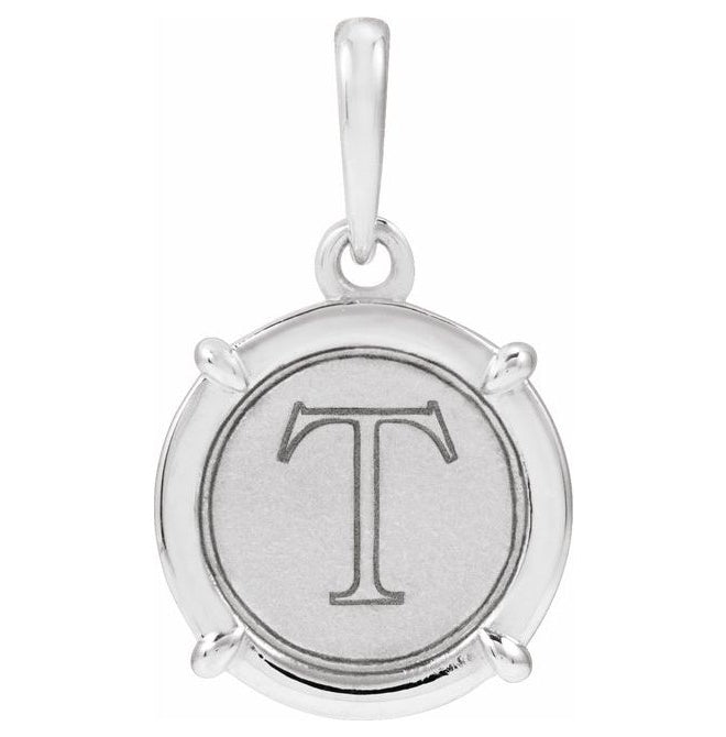 14K Yellow Gold Or Sterling Silver 17.2 X 10 Mm Polished Engravable Round Pendant