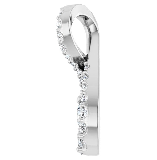 14K Yellow Or White Gold Round 3Mm Vs, F+ Polished 1/5 Ctw Lab-Grown Diamond Freeform Pendant